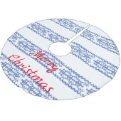 可愛い青い雪片パターンThunder_Cove ブラッシュドポリエステルツリースカート (アングル)