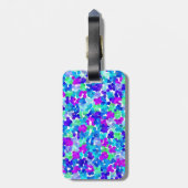 可愛い青い青い紫のピンク柄の荷物手 ラゲッジタグ (裏面縦)