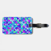 可愛い青い青い紫のピンク柄の荷物手 ラゲッジタグ (裏面横)