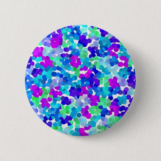 可愛い青い青い紫のピンク柄の荷物手 缶バッジ (正面)