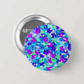 可愛い青い青い紫のピンク柄の荷物手 缶バッジ (正面&裏面)