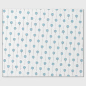 可愛い青い風船と水玉模様模様 ラッピングペーパー (フラット)