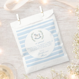 可愛い青い馬のボヘミアン男の赤ちゃんシャワ感謝していーシャワー フェイバーバッグ