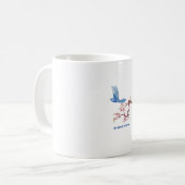 可愛い青い鳥 桜 やさしくするって無料 コーヒーマグカップ (正面左)