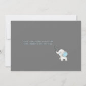 可愛い青おもしろいい男の子ママ人生ベイビーシャワー 招待状 (裏面)