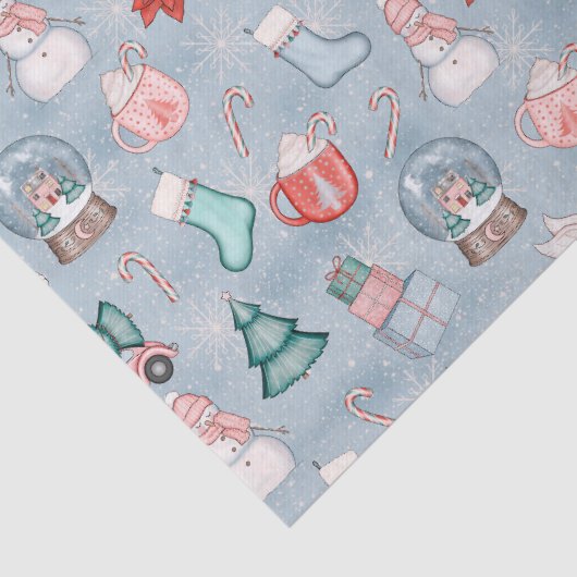 可愛い青お洒落水色クリスマスギフトラップ 薄葉紙 (詳細)