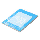 可愛い青と白のクリスマススノーフレーク ノートパッド (回転)