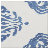 可愛い青と白のダマスクイカットの部族柄 ファブリック (クローズアップ)