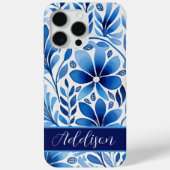 可愛い青と白のフォーク花柄 Case-Mate iPhoneケース (裏面)