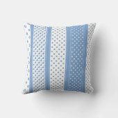 可愛い青と白のモダントレンディーハートとドット クッション (裏面)