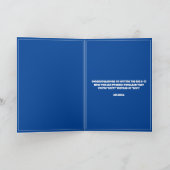 可愛い青と白の研究室の夫60誕生日 カード (内部)