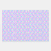 可愛い青と紫の幾何三角形パターン ラッピングペーパーシート (正面2)