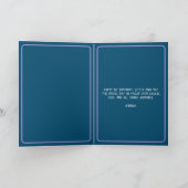 可愛い青と紫の恐竜の少年1st誕生日 カード (内部)