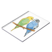 可愛い青と緑のブディー ノートブック (左側)