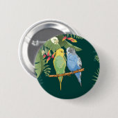 可愛い青と緑のブディー 缶バッジ (正面&裏面)