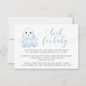 可愛い青の小さなブーブブック男の赤ちゃんシャワー 出欠カード (正面)