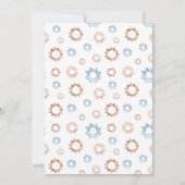 可愛い青の少年だ | Greigeロボット赤ちゃんシャワー 招待状 (裏面)