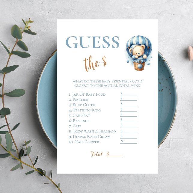 可愛い青の熱気球のクマ価格を推測 (クリエイターアップロード済み)