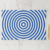 可愛い青の白い円ストライプ形ランチョンマット ペーパーパッド (インサイチュ)