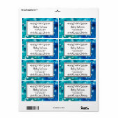 可愛い青の緑の白い出荷ラベル ラベル (フルシート)