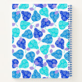 可愛い青の装飾梨の模様 ノートブック (裏面)