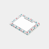 可愛い青の赤の白のパターンナースからのメモ ポストイット (アングル)