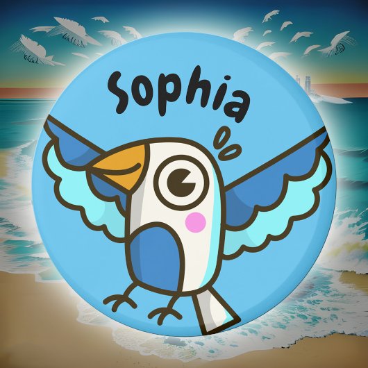 可愛い青カモメ海の鳥の子供の名前スクールロッカー マグネット