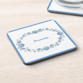 可愛い青ガーリー枠 コースター (左側)