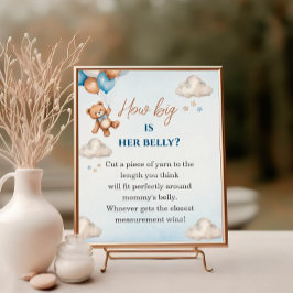 可愛い青クマどのように彼女の腹のシャワーゲーム ポスター