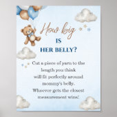 可愛い青クマどのように彼女の腹のシャワーゲーム ポスター (正面)