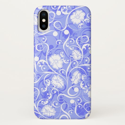 可愛い青クラシカル白い花柄 Case-Mate iPhoneケース (裏面)