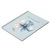 可愛い青クリーム色の花 ノートブック (左側)