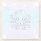 可愛い青タコ ガラスコースター (裏面)