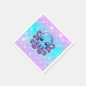 可愛い青タコ スタンダードカクテルナプキン (角)