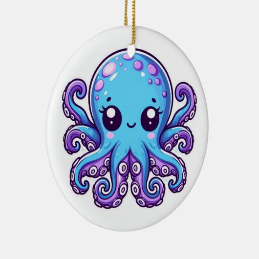 可愛い青タコ セラミックオーナメント (右)