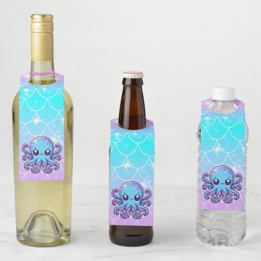 可愛い青タコ ボトルネックタグ (インサイチュ)