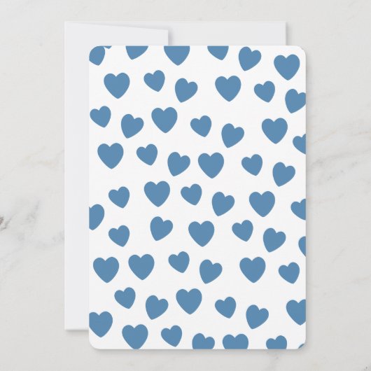 可愛い青テディベア心待ち赤ちゃんシャワー 招待状 (裏面)