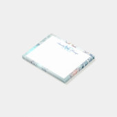 可愛い青パーソナライズされたモノグラム名 ポストイット (アングル)