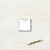 可愛い青パーソナライズされたモノグラム名 ポストイット (デスク上)