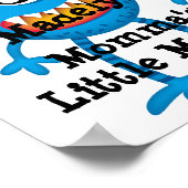 可愛い青マンガおもしろいおもしろい子供へ ポスター (角)