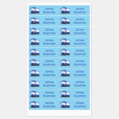 可愛い青モダンいバスパーソナライズされた漫画 ラベル (シート)