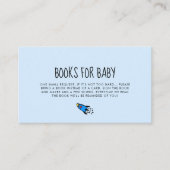 可愛い青ロケットベイビーシャワーブックリクエストカード エンクロージャーカード (正面)