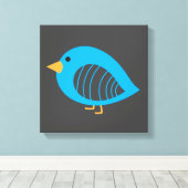 可愛い青予測できな鳥のキャンバス印刷 キャンバスプリント (インサイチュ (ウッドフロア))