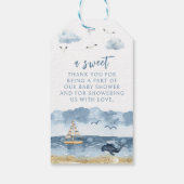 可愛い青航海の海男の赤ちゃんシ感謝していャワーユー ギフトタグ (裏面)