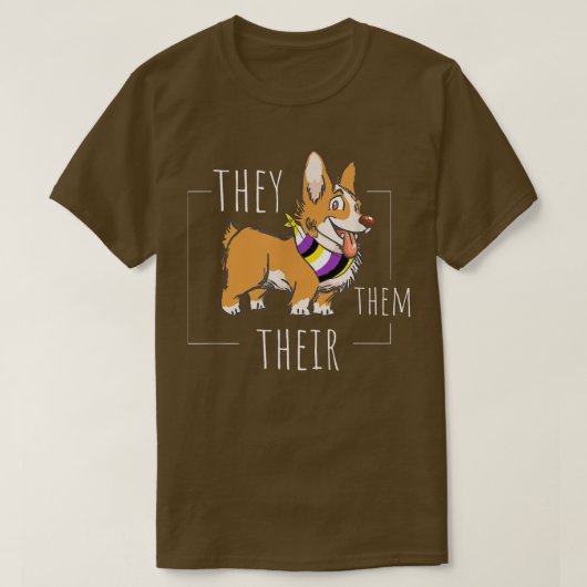 可愛い非二進性コルギ彼らは彼らのアジェンダーの天才 Tシャツ (デザイン正面)