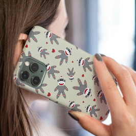 可愛い靴下ザルとハート柄の日焼け Case-Mate iPhone 14ケース