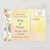 可愛い韓国の新郎新婦:日付はがきを保存 案内ポストカード (裏面)