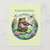 可愛い音楽カエルのカスタマイズ ポストカード (正面)