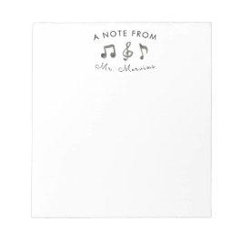 可愛い音楽先生静止メモ帳 ノートパッド