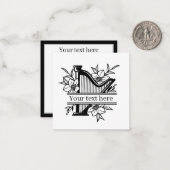 可愛い音楽愛好家ハープ追加文字分割フレーム ノートカード (正面/裏面インサイチュ)